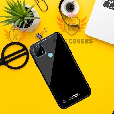 Picture of Back Cover for realme c21 Luxurious Toughened Glass Back Cover