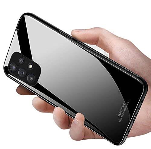 Picture of Samsung Galaxy M32 4G Back cover |Stylich Back case | Luxurious Toughened Glass Back Case with Shockproof TPU Bumper Case Cover