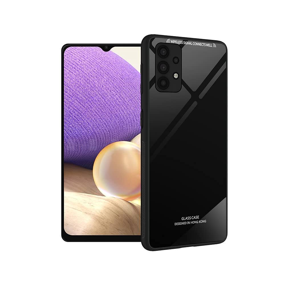 Picture of Samsung Galaxy M32 4G Back cover |Stylich Back case | Luxurious Toughened Glass Back Case with Shockproof TPU Bumper Case Cover