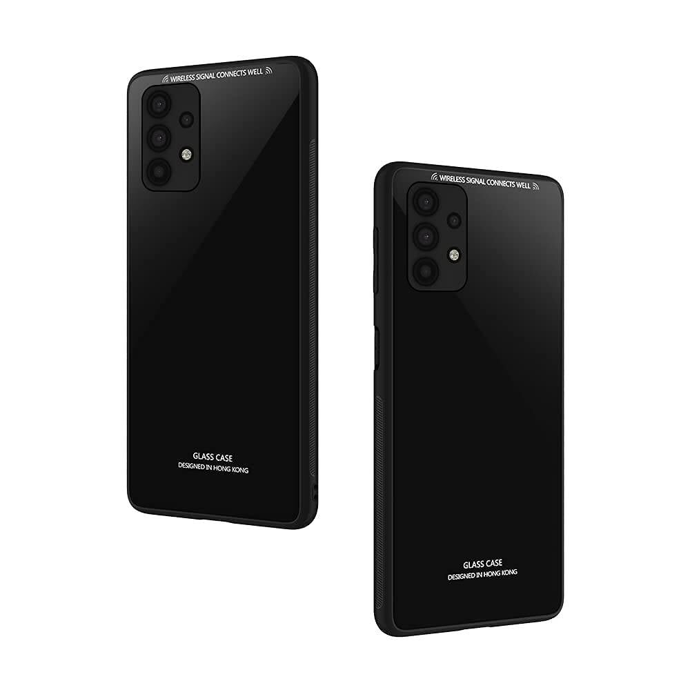 Picture of Samsung Galaxy M32 4G Back cover |Stylich Back case | Luxurious Toughened Glass Back Case with Shockproof TPU Bumper Case Cover