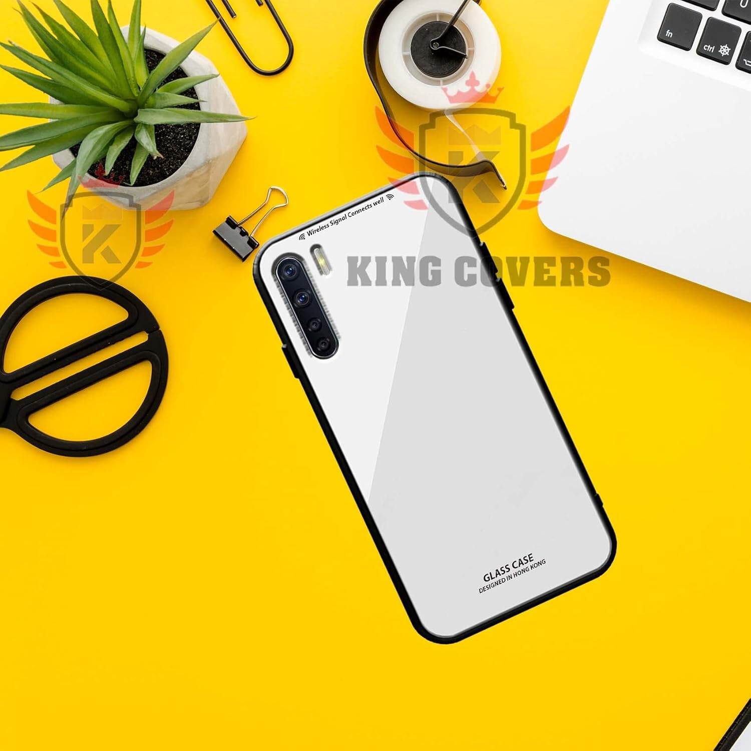 Picture of Back Cover for oppo f15 Luxurious Toughened Glass Back Cover