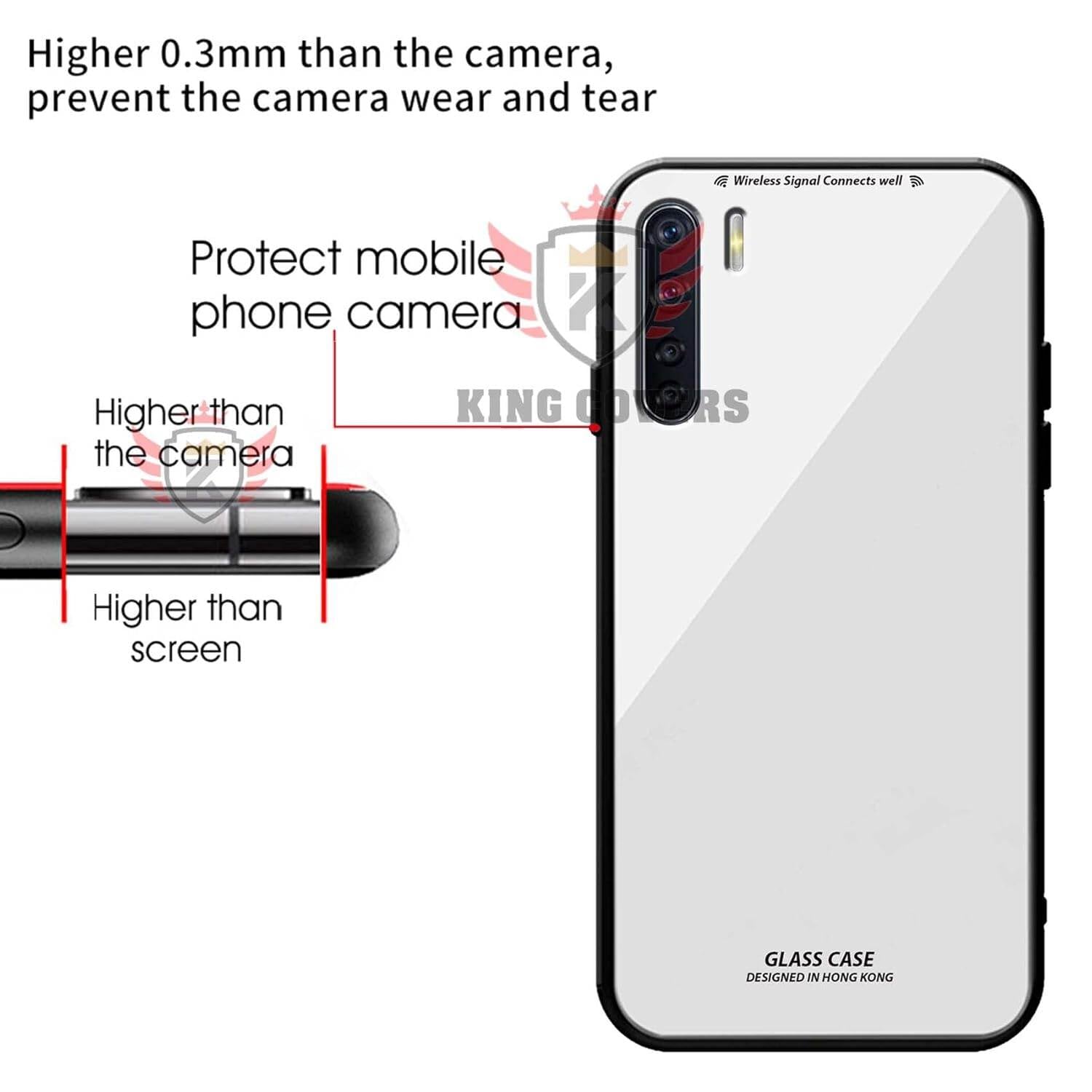Picture of Back Cover for oppo f15 Luxurious Toughened Glass Back Cover