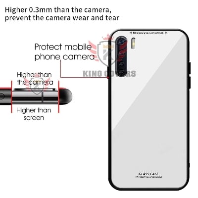 Picture of Back Cover for oppo a91 Luxurious Toughened Glass Back Cover