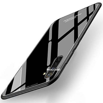 Picture of reamle 6 pro Back cover |Stylich Back case | Luxurious Toughened Glass Back Case with Shockproof TPU Bumper Case Cover