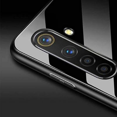 Picture of reamle 6 pro Back cover |Stylich Back case | Luxurious Toughened Glass Back Case with Shockproof TPU Bumper Case Cover