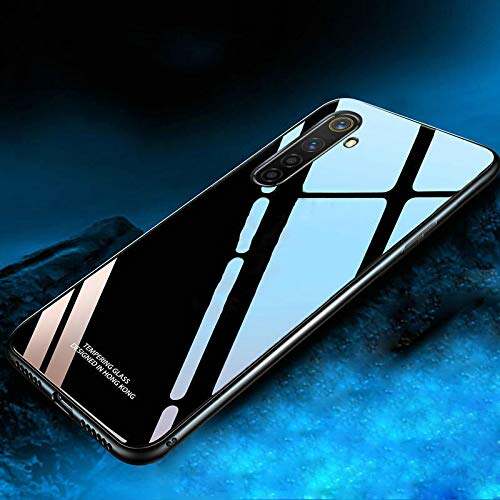 Picture of reamle 6 pro Back cover |Stylich Back case | Luxurious Toughened Glass Back Case with Shockproof TPU Bumper Case Cover