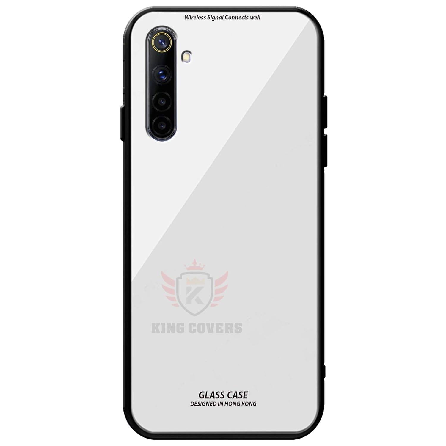 Picture of reamle 6 pro Back cover |Stylich Back case | Luxurious Toughened Glass Back Case with Shockproof TPU Bumper Case Cover