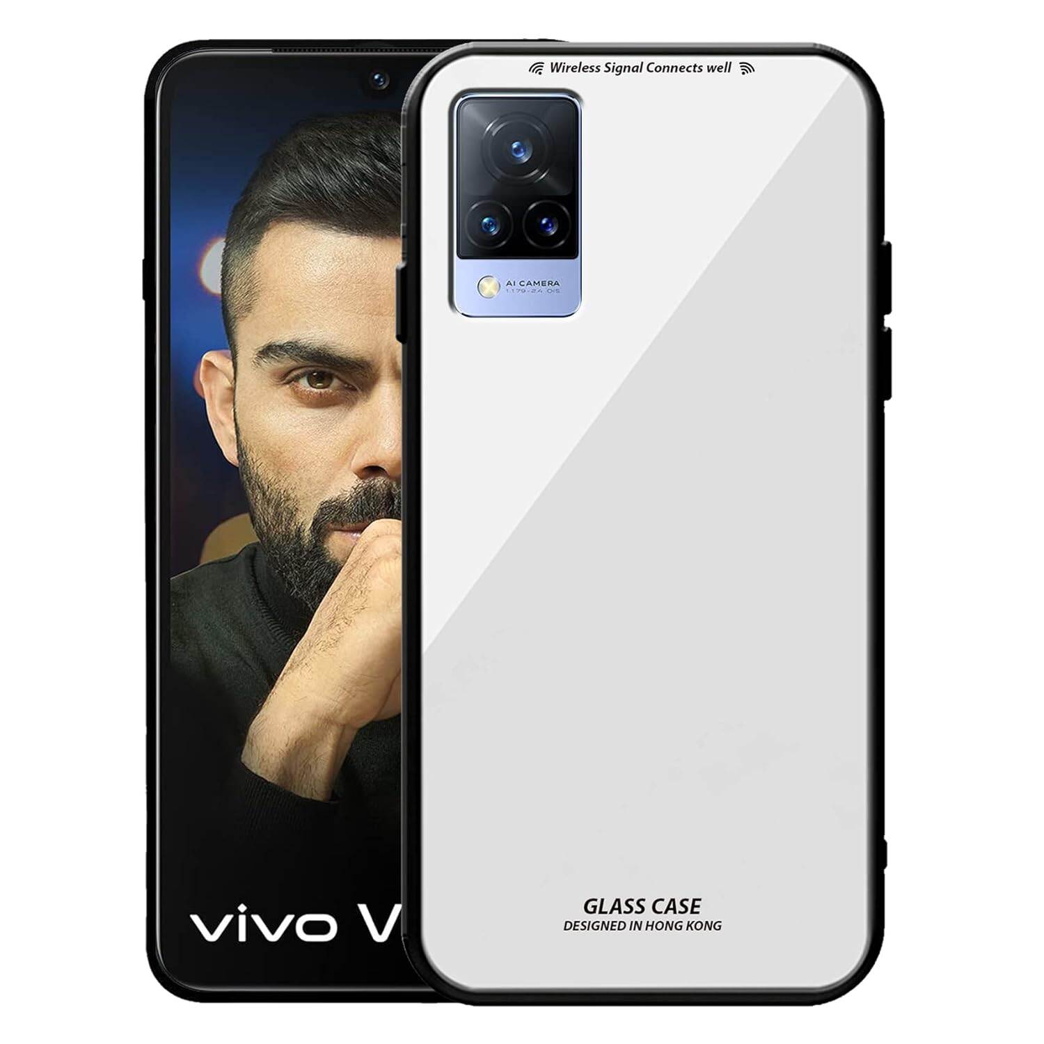 Picture of Back Cover for vivo v21 Luxurious Toughened Glass Back Cover