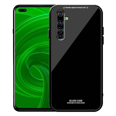 Picture of reamle x50 Back cover |Stylich Back case | Luxurious Toughened Glass Back Case with Shockproof TPU Bumper Case Cover