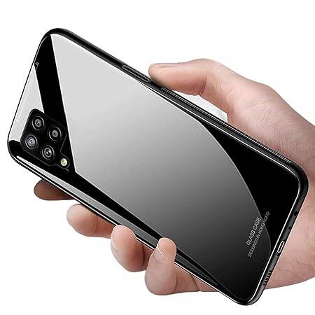 Picture of samsung A22 Back cover |Stylich Back case | Luxurious Toughened Glass Back Case with Shockproof TPU Bumper Case Cover