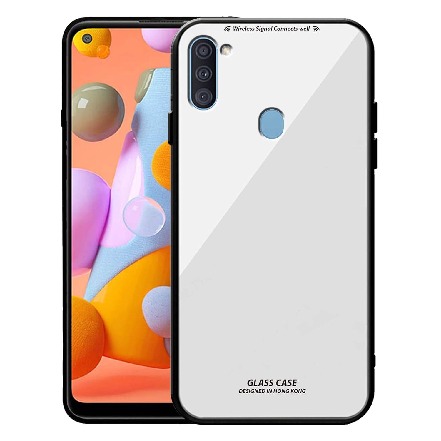Picture of Back Cover for samsung m11 Luxurious Toughened Glass Back Cover