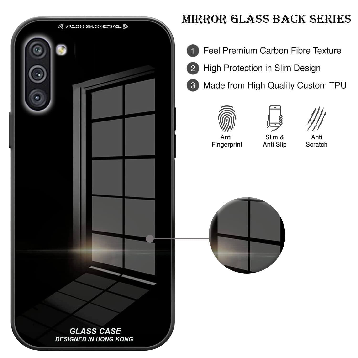 Picture of Back Cover for samsung m11 Luxurious Toughened Glass Back Cover