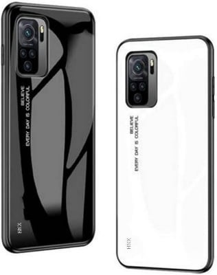 Picture of poco f3 Back cover |Stylich Back case | Luxurious Toughened Glass Back Case with Shockproof TPU Bumper Case Cover