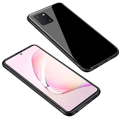 Picture of oppo a54 4g Back cover |Stylich Back case | Luxurious Toughened Glass Back Case with Shockproof TPU Bumper Case Cover