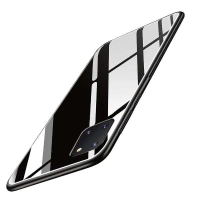 Picture of oppo a54 4g Back cover |Stylich Back case | Luxurious Toughened Glass Back Case with Shockproof TPU Bumper Case Cover