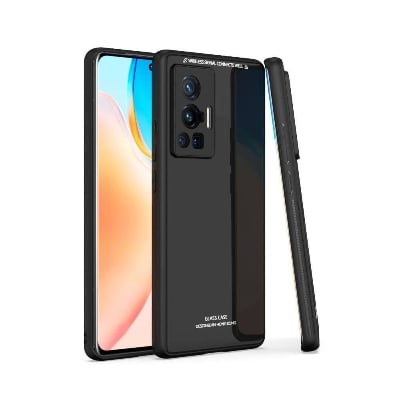 Picture of vivo x70 Back cover |Stylich Back case | Luxurious Toughened Glass Back Case with Shockproof TPU Bumper Case Cover