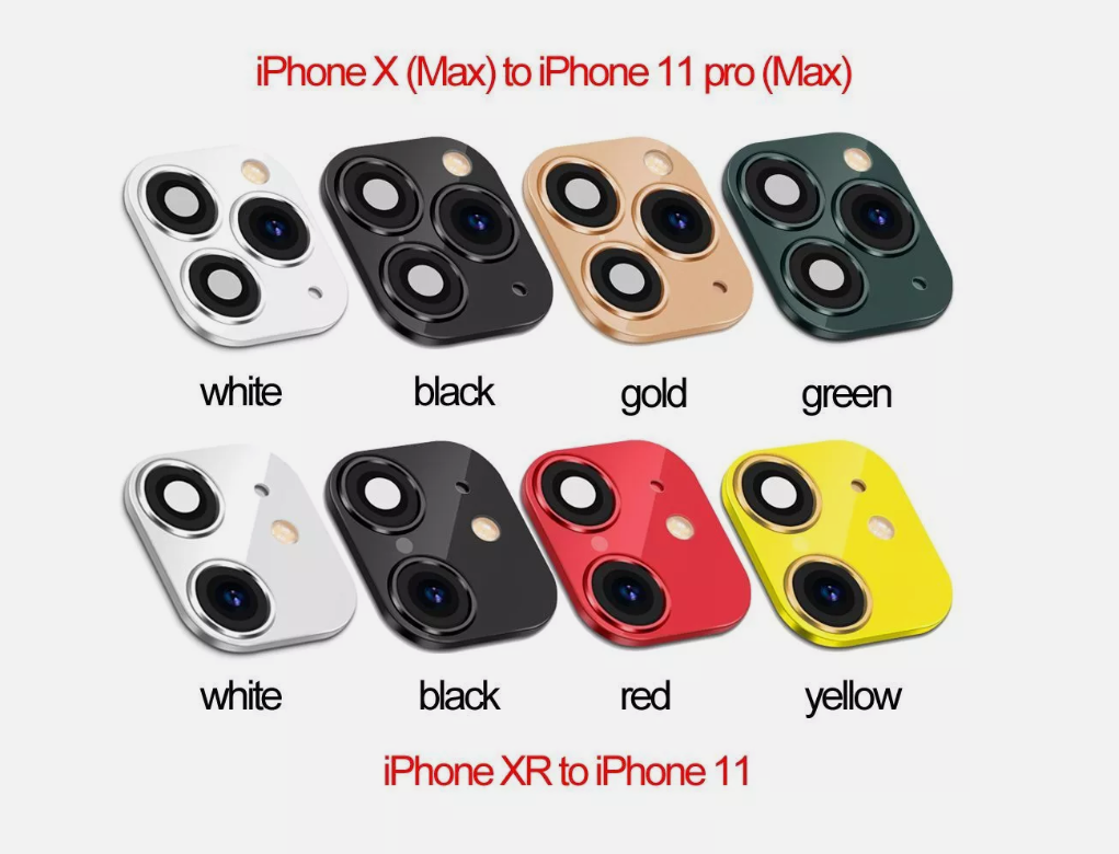 Picture of for iPhone XR X to iPhone 11 Pro Max Seconds Change Fake Camera Lens Sticker