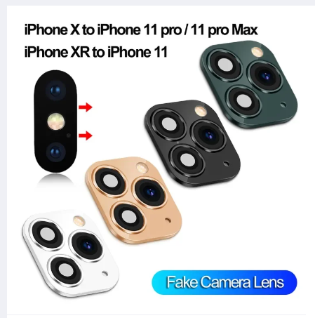 Picture of Lens Sticker Luxury Fake Camera Lens Sticker Seconds Change Cover Screen Protector for iPhone XR X Change to iPhone 11 Pro Max