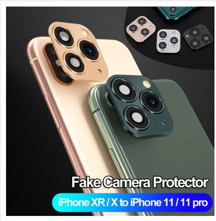 Picture of Lens Sticker Luxury Fake Camera Lens Sticker Seconds Change Cover Screen Protector for iPhone XR X Change to iPhone 11 Pro Max