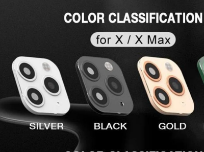 Picture of 1pc iPhone XR to 11 and X to iPhone 11  Pro Max Fake Camera Lens Sticker Support Cover Case