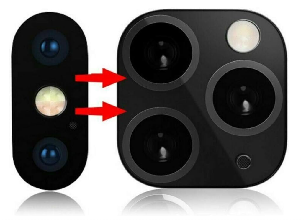 Picture of Lens Sticker Compatible with iPhone X XS MAX Camera Change to Fake iPhone 11 Pro Max (Black)