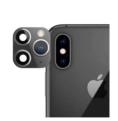Picture of Svyaxfa Modified Phone Back Film Camera Lens Seconds Change Cover Film Fake Camera for iPhone X XS MAX Change to iPhone 11 Pro MAX Back Screen Protector HD Lens Protector (For iPhoneX/XS silver)
