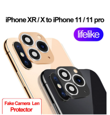 Picture of fake camera lens sticker cover screen protector for iphone xr x change to iphone 11 pro max - 509