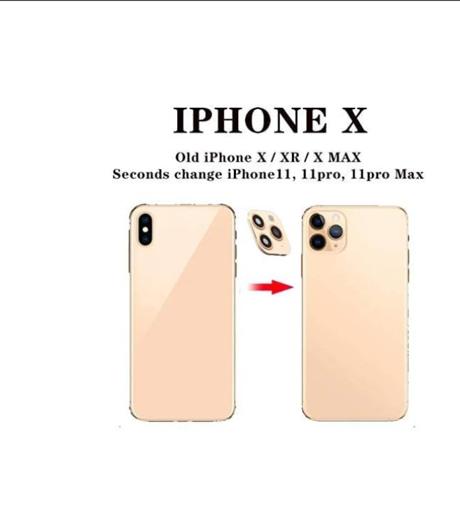 Picture of Modified Metal Sticker Camera Lens Seconds Change Cover For iPhone X XS MAX Fake Camera For iPhone 11 Por Full Glass Protector