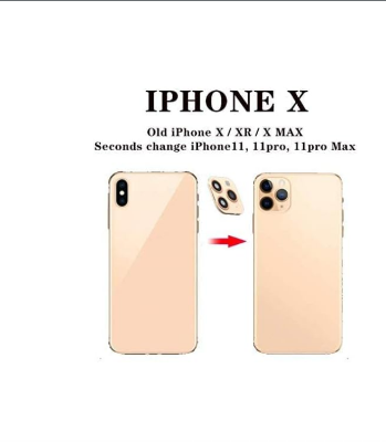 Picture of Modified Metal Sticker Camera Lens Seconds Change Cover For iPhone X XS MAX Fake Camera For iPhone 11 Por Full Glass Protector