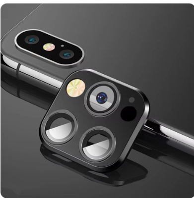 Picture of Tempered Glass Camera Lens Film For iPhone X XS Max to 12 Pro 12Pro Max Fake Modified Sticker Metal Lens Back Cover Protector