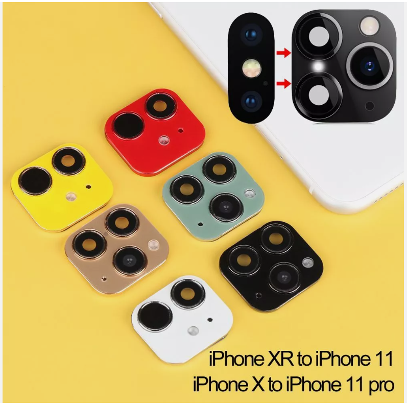 Picture of Phone Upgrade Fake Camera Lens Sticker Cover Screen Protector For iPhone XR X Change To iPhone 11 Pro Max