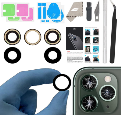 Picture of Camera Lens Glass Replacement for iPhone 11 Pro Max and 11 Pro, GVKVGIH Back Camera Glass Lens Replacement with Pre-Installed Adhesive,Repair Tool Kit and Installation Manual