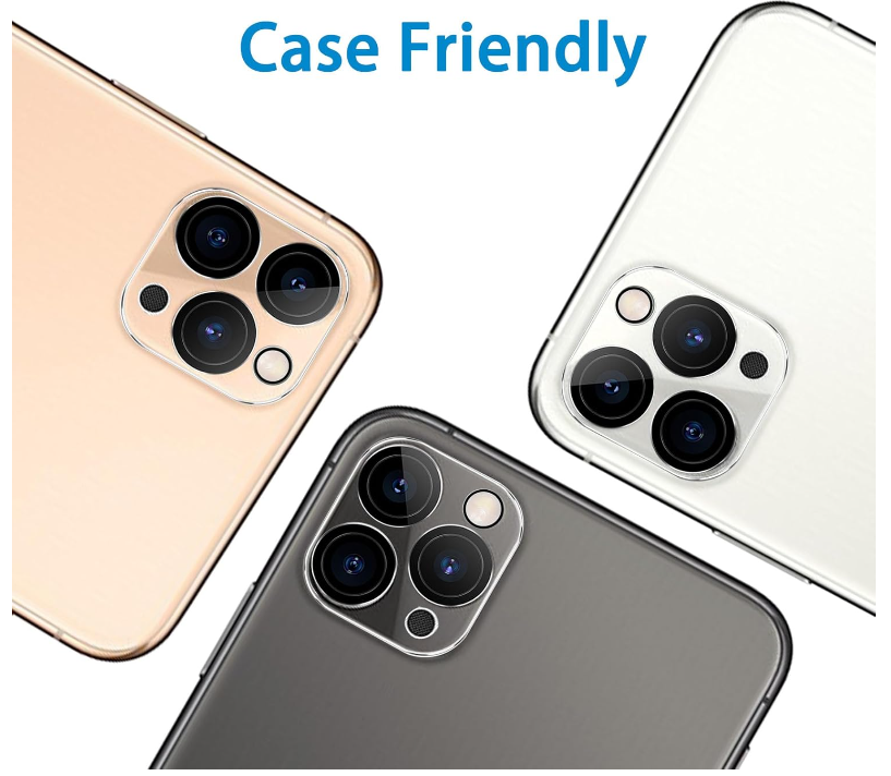Picture of Dengduoduo Tempered Glass Camera Lens Protector for iPhone 11 Pro 5.8" & iPhone 11 Pro Max 6.5", Ultra HD, 9H Hardness, Anti-Scratch, Case Friendly, Easy to Install [No Affect on Night Shots]