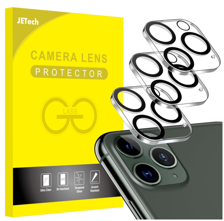 Picture of JETech Camera Lens Protector for iPhone 11 Pro Max 6.5-Inch and iPhone 11 Pro 5.8-Inch, 9H Tempered Glass, HD Clear, Anti-Scratch, Case Friendly, Does Not Affect Night Shots, 3-Pack