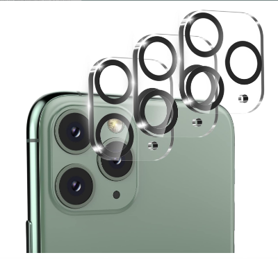 Picture of Camera Lens Protector for iPhone 11 Pro & iPhone 11 Pro Max, 9H Tempered Glass Camera Protector, Strong Adhesion, HD Clear, Scratch Resistant, Easy Installation, with Night Circle