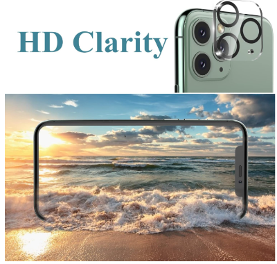 Picture of Camera Lens Protector for iPhone 11 Pro & iPhone 11 Pro Max, 9H Tempered Glass Camera Protector, Strong Adhesion, HD Clear, Scratch Resistant, Easy Installation, with Night Circle