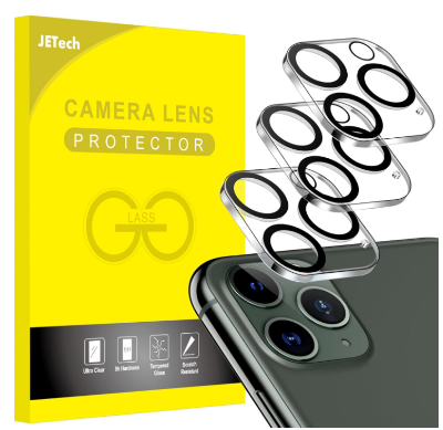Picture of JETech Camera Lens Protector for iPhone 11 Pro Max 6.5-Inch and iPhone 11 Pro 5.8-Inch, 9H Tempered Glass, HD Clear, Anti-Scratch, Case Friendly, Does Not Affect Night Shots, 3-Pack