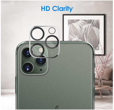Picture of JETech Camera Lens Protector for iPhone 11 Pro Max 6.5-Inch and iPhone 11 Pro 5.8-Inch, 9H Tempered Glass, HD Clear, Anti-Scratch, Case Friendly, Does Not Affect Night Shots, 3-Pack