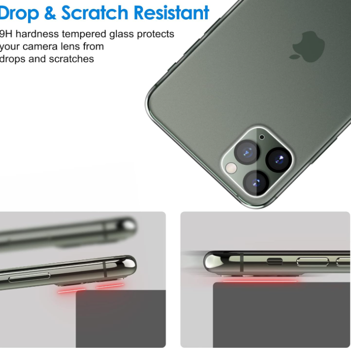 Picture of JETech Camera Lens Protector for iPhone 11 Pro Max 6.5-Inch and iPhone 11 Pro 5.8-Inch, 9H Tempered Glass, HD Clear, Anti-Scratch, Case Friendly, Does Not Affect Night Shots, 3-Pack