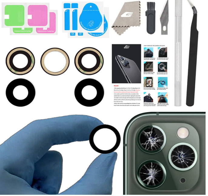 Picture of Camera Lens Glass Replacement for iPhone 11 Pro Max and 11 Pro, GVKVGIH Back Camera Glass Lens Replacement with Pre-Installed Adhesive,Repair Tool Kit and Installation Manual