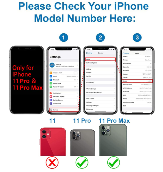 Picture of Camera Lens Glass Replacement for iPhone 11 Pro Max and 11 Pro, GVKVGIH Back Camera Glass Lens Replacement with Pre-Installed Adhesive,Repair Tool Kit and Installation Manual