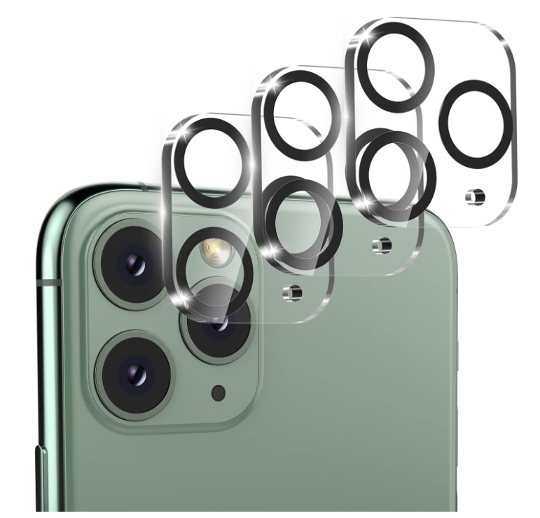 Picture of Camera Lens Protector for iPhone 11 Pro & iPhone 11 Pro Max, 9H Tempered Glass Camera Protector, Strong Adhesion, HD Clear, Scratch Resistant, Easy Installation, with Night Circle