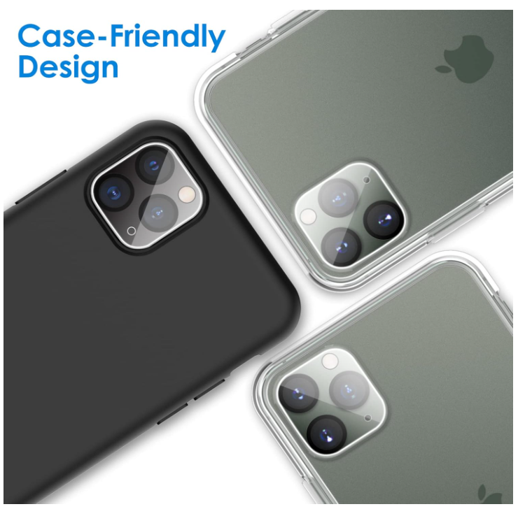 Picture of JETech Camera Lens Protector for iPhone 11 Pro Max 6.5-Inch and iPhone 11 Pro 5.8-Inch, 9H Tempered Glass, HD Clear, Anti-Scratch, Case Friendly, Does Not Affect Night Shots, 3-Pack