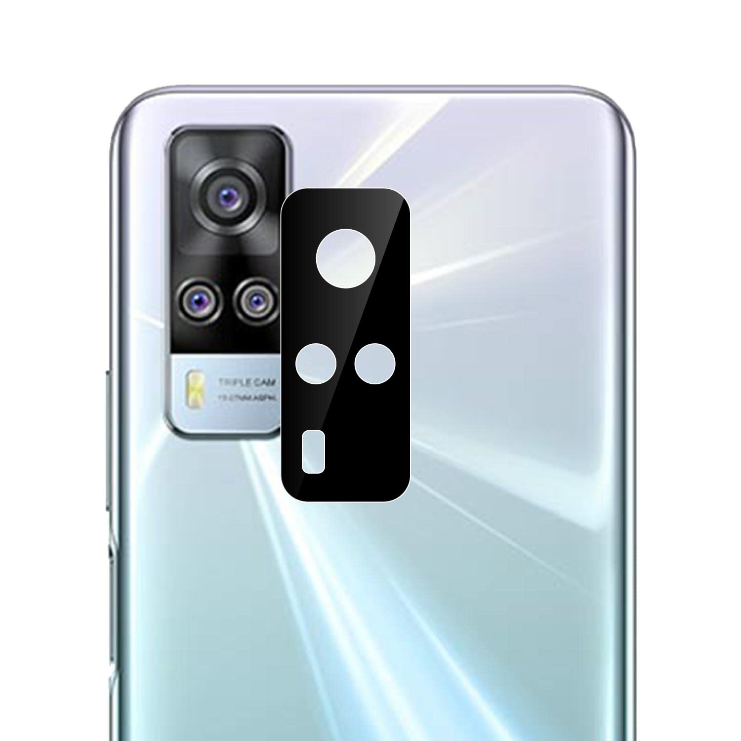 Picture of Compatible with Vivo Y51 [Black] Back Camera Lens Protector Tempered Glass - Full Camera Coverage and Easy Installation Kit