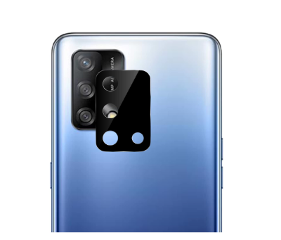 Picture of Compatible with Oppo F19 [Black] Back Camera Lens Protector Tempered Glass - Full Camera Coverage with Easy Installation Kit