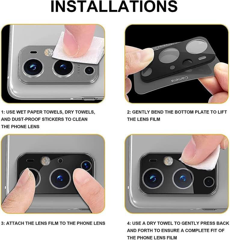Picture of Compatible with FOR REALME 9 PRO Black Back Camera Lens Protector Tempered Glass - Full Camera Coverage with Easy Installation Kit