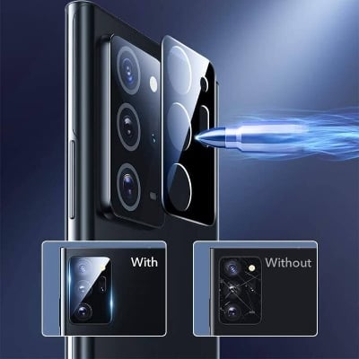 Picture of Atouchbo Back Camera Lens Protector for Realme Narzo 50A Camera Tempered Glass 9H Hardness Camera Glass Compatible Model Realme Narzo 50A -Black