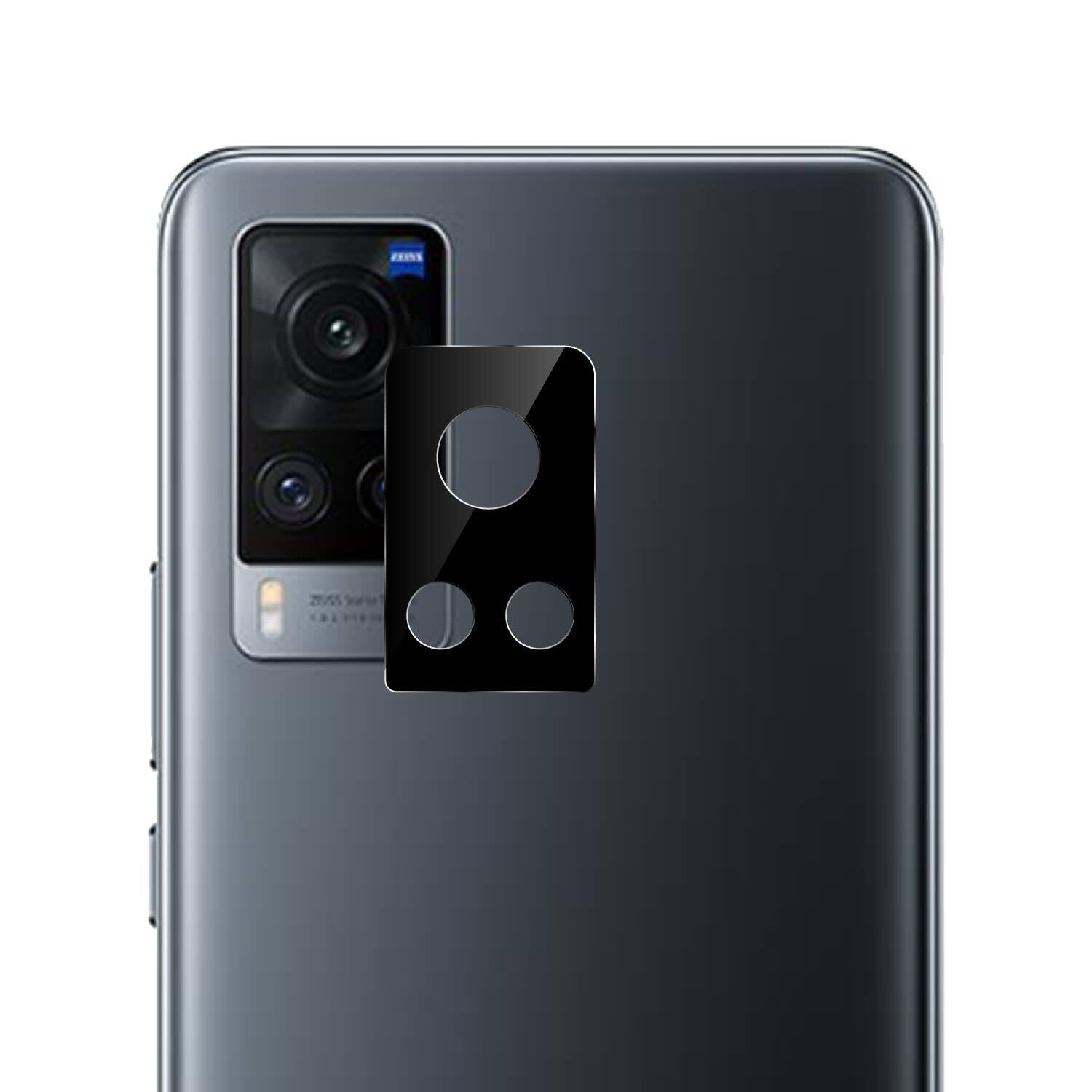 Picture of Compatible with Vivo X60 [Black] Back Camera Lens Protector Tempered Glass - Full Camera Coverage and Easy Installation Kit