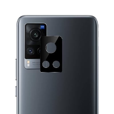 Picture of Compatible with Vivo X60 [Black] Back Camera Lens Protector Tempered Glass - Full Camera Coverage and Easy Installation Kit