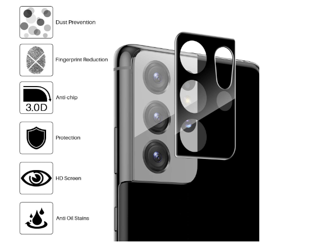 Picture of For Samsung Galaxy A33 5G Lens Shield Latest Generation Curvy Border Glass Membrane HD Tempered Glass Camera Full Lens Protector 3D Curved Camera Lens Protector